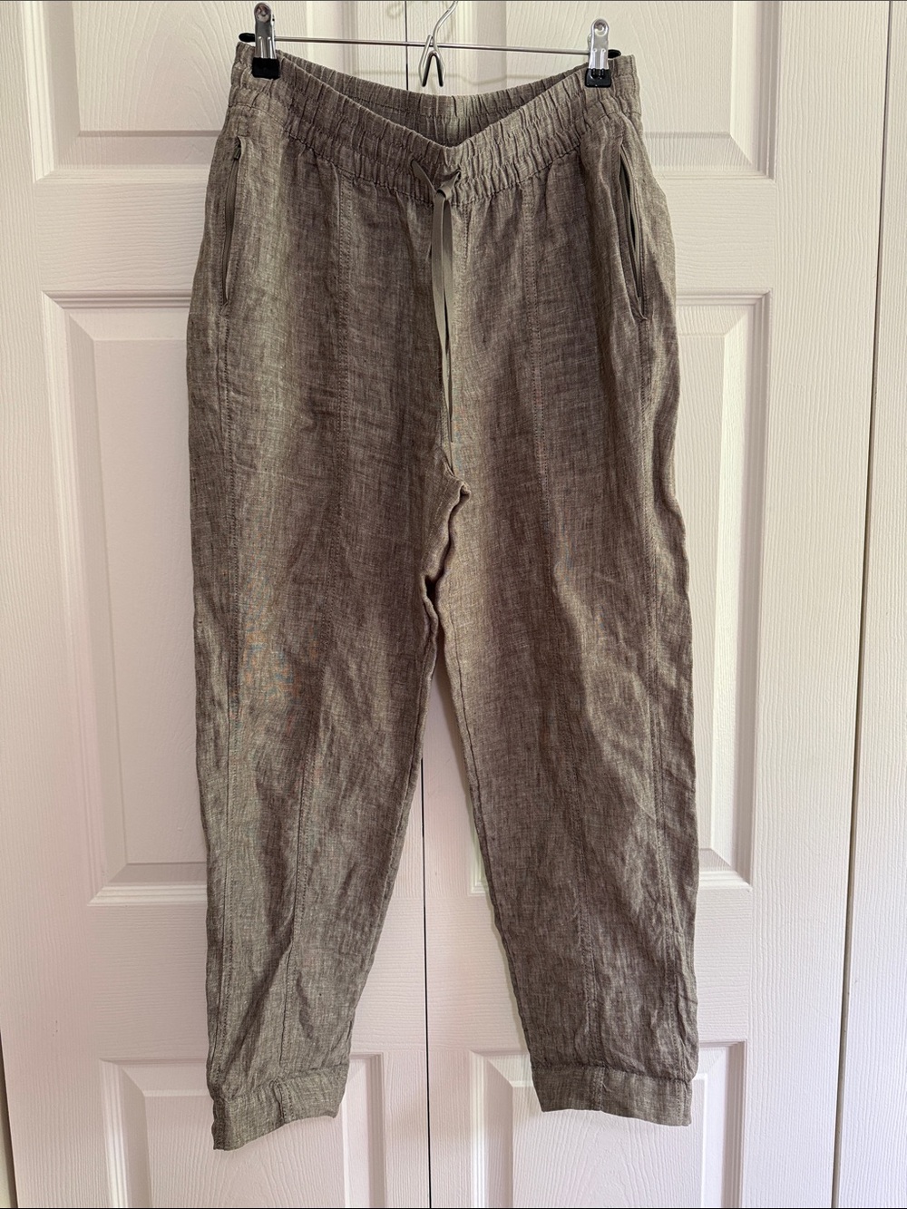Athleta Women's Olive-Taupe Linen Joggers